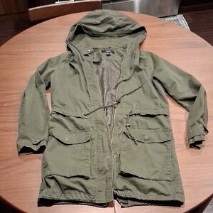 Forever 21 Olive Utility Jacket with Hood